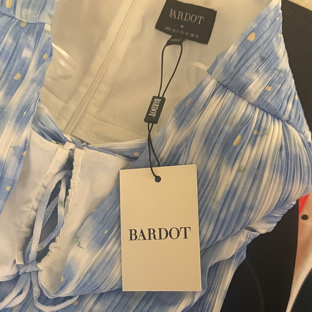 Bardot Sky Blue Patterned Halter Jumpsuit - Picture 5 of 5